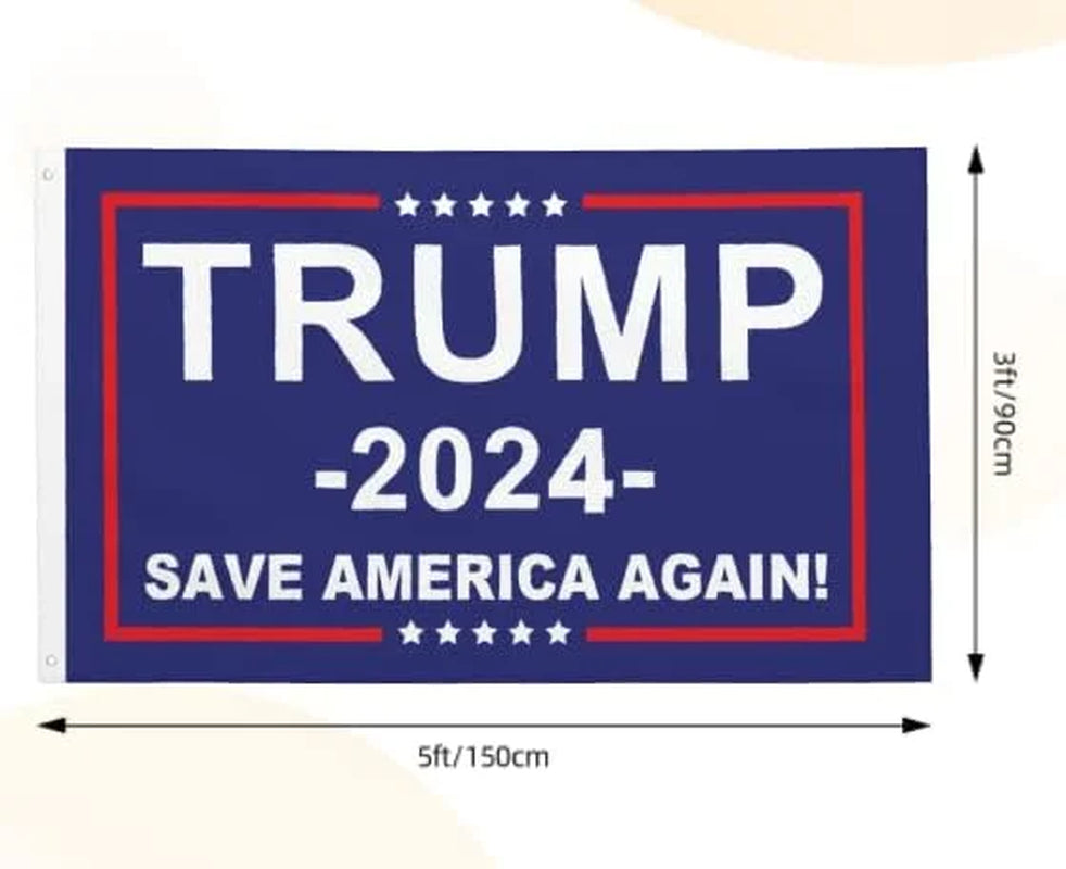 Trump 2024 Flag 3X5 FT Outdoor Flag. Donald Trump Flag for 2024 President, Elect Trump 2024 Flag with Two Brass Grommets, Vivid Printing Banner for Outdoor & Indoor (Trump 2024 Flag)