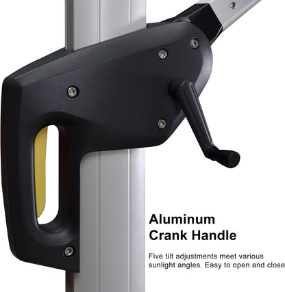 12 Feet Double Top round Deluxe Patio Umbrella Offset Hanging Umbrella Outdoor Market Umbrella Garden Umbrella, Beige