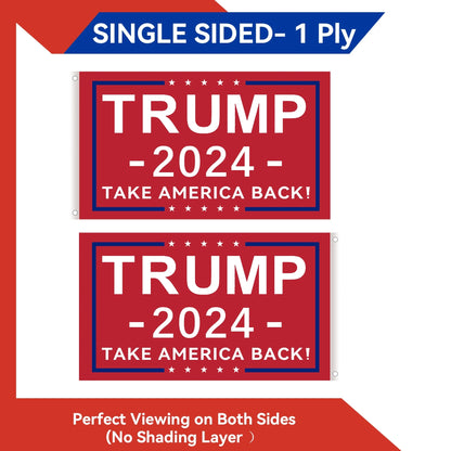 Trump 2024 Flag 3X5 Outdoor Double Sided 1/3 Ply-Donald Trump, Red Flags & Banner