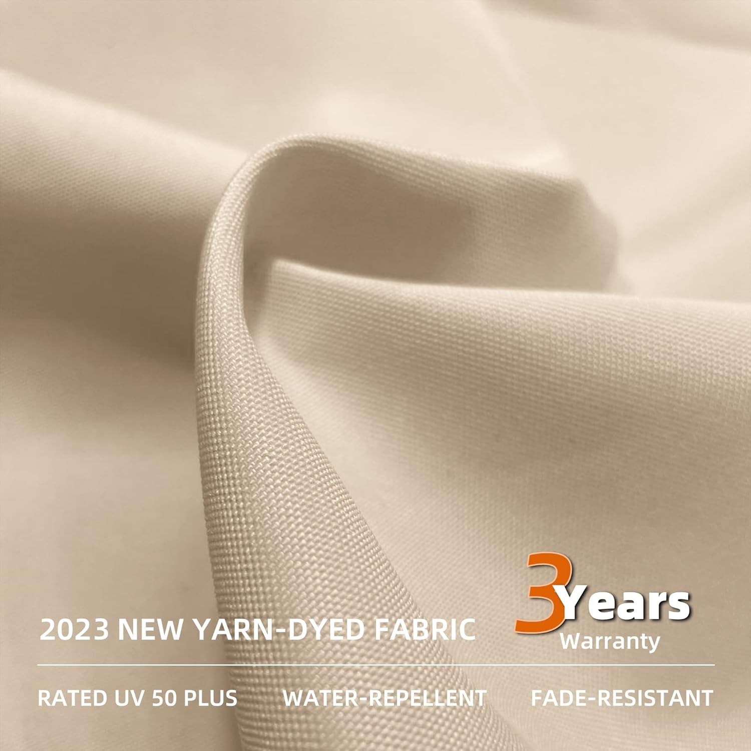 12 Feet Double Top round Deluxe Patio Umbrella Offset Hanging Umbrella Outdoor Market Umbrella Garden Umbrella, Beige