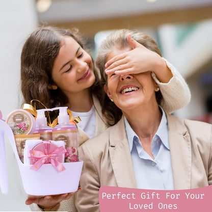 Luxury Spa Gifts for Women – 8 Pc Rose Scented Bath and Body Set with Bubble Bath, Lotion & More – Luxury Self Care Kit for Wife, Mom, Girlfriend, Christmas & Birthday Gifts for Women by
