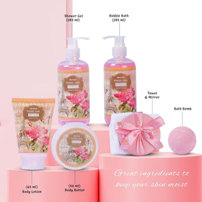 Luxury Spa Gifts for Women – 8 Pc Rose Scented Bath and Body Set with Bubble Bath, Lotion & More – Luxury Self Care Kit for Wife, Mom, Girlfriend, Christmas & Birthday Gifts for Women by