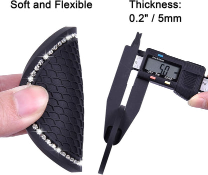 Bling Car Coasters,  2 Pack PVC Car Cup Holder Insert Coaster - anti Slip Universal Vehicle Interior Accessories Crystal Glitter Cup Mats for Women and Men(2.75" Diameter, Black)