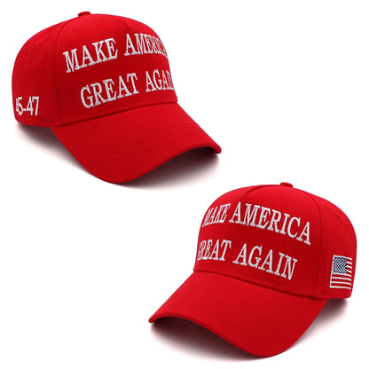 Maga Hat 45-47 Make America Great Again Red Hat Donald Trump 2024 Baseball Cap Usa Flag